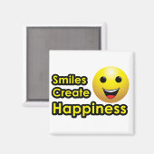 Smiles Creëer Happiness - Magnet Magneet (Voorkant / Achterkant)