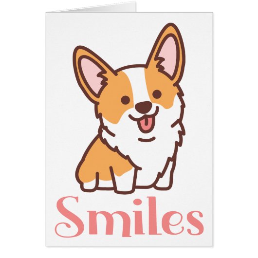 Smiles Miss You Cute Puppy Dog Corgi Hello (Voorkant)