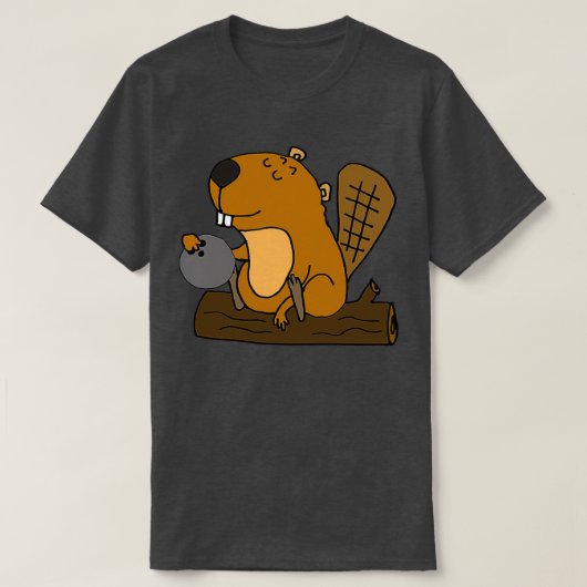 Smilesanim Funny Beaver Bowling T-shirt (Design voorkant)