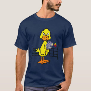 Smilessport Funny Yellow Duck die Pickleball speel T-shirt