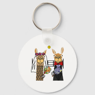 Smileteessports Leuke Llama Bruid En Bruidegom Pic Sleutelhanger