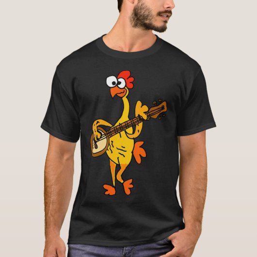 Smileteestank Funny Rubber Chicken Playing Banjo C T-shirt (Voorkant)