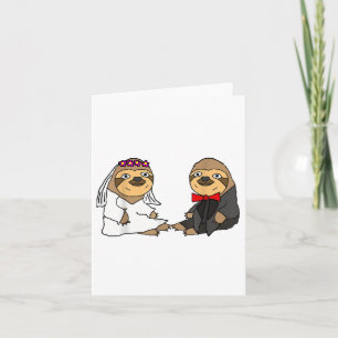 Smiletodaytees Funny Sloth Bruid en bruidegom brui Kaart