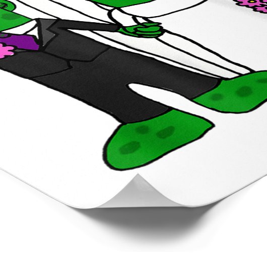 Smiletodaytees Grappige augurk bruid en bruidegom  Poster (Hoek)