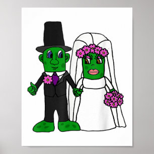 Smiletodaytees Grappige augurk bruid en bruidegom Poster