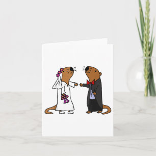 Smiletodaytees Leuk Zee Otter Bruid en bruidegom W Kaart