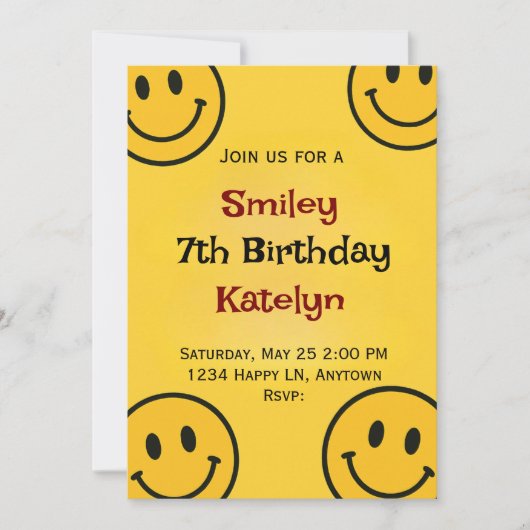 Smiley Birthday Kaart (Voorkant)