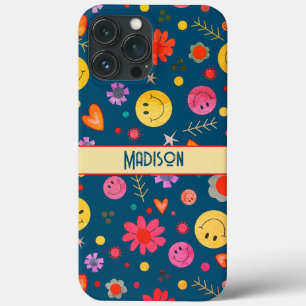 Smiley Blauw Leuk Leuk Leuk Kinder Inspirivity iPh iPhone 13 Pro Max Hoesje