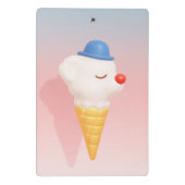 Smiley Cone: 3D Cute Dog Ice Cream Character Art Mini Klembord (Achterkant)