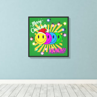 Smiley face ポップなクリスマス♡ canvas afdruk