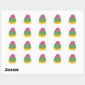 Smiley Face Kawaii Sticker Cartoon Cactus (Feuille)