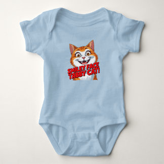 Smiley Face Tabby Kat!!! Baby BodyPak Romper