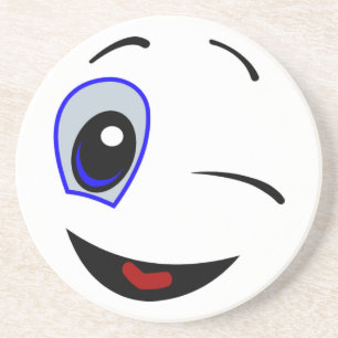 SMILEY FACE WINKEN ZANDSTEEN ONDERZETTER