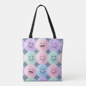Smiley Faces Grid – Pastel Gen Z Vibes Draagtas (Achterkant)