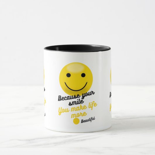 Smiley Inspirational Quote Mug – Because Your Smil (Centre)