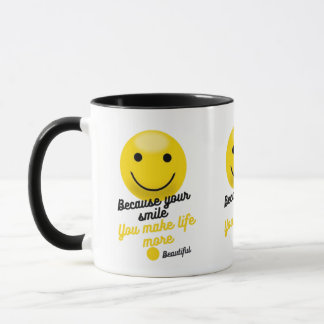 Smiley Inspirational Quote Mug – Because Your Smil Mok