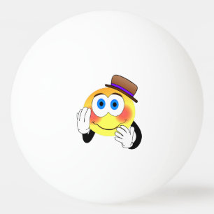 Smiley met petten cartoon pingpongballen