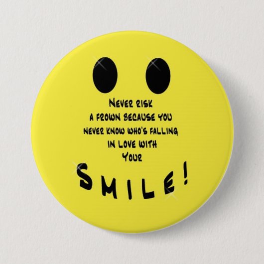 Smiley-Pin Ronde Button 7,6 Cm (Voorkant)