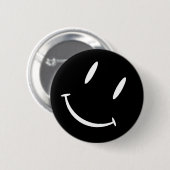 SMILIE BLACK WHITE RONDE BUTTON 5,7 CM (Voorkant /achterkant)