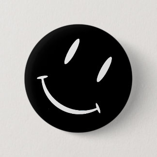 SMILIE BLACK WHITE RONDE BUTTON 5,7 CM