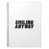 Smiling Anyway Glitch Effect Retro Quote Design Notitieboek (Voorkant)