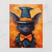 Smiling Bat in Witch Hat Briefkaart (Voorkant)