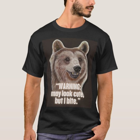 Smiling Bear - Black edition (Look cute) T-shirt (Voorkant)