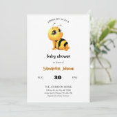 Smiling Bee Baby shower Invitation Kaart (Staand voorkant)
