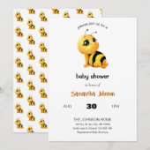 Smiling Bee Baby shower Invitation Kaart (Voorkant / Achterkant)