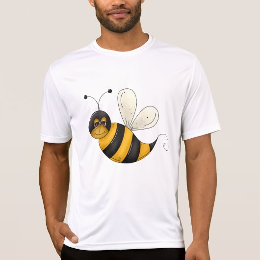 Smiling Bee Fun Bumblebee Character T-shirt (Voorkant)