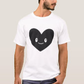 Smiling Black Heart Vector T-Shirt Design (Devant)