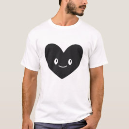 Smiling Black Heart Vector T-Shirt Design