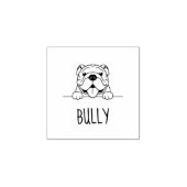 Smiling Bulldog Pet Aangepaste naam Rubberstempel (Afrduk)