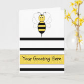 Smiling Bumble Bee Wenskaart Kaart (Gele Bloem)
