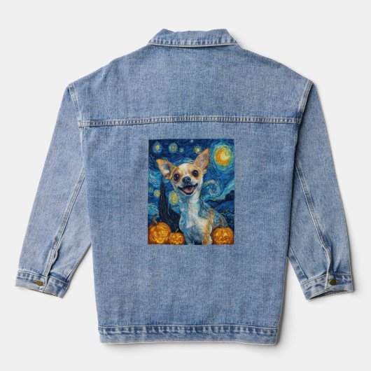 smiling chihuahua dog starry night by Van Gogh fin (Verso)