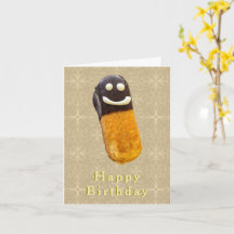 Smiling Chocolate Eclair Pastry Verjaardag Kaart