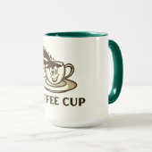 Smiling Coffee Cup Splash – Speelse koffie Mok (Voorkant rechts)