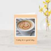 Smiling Coffee Verjaardag Kaart (Gele Bloem)