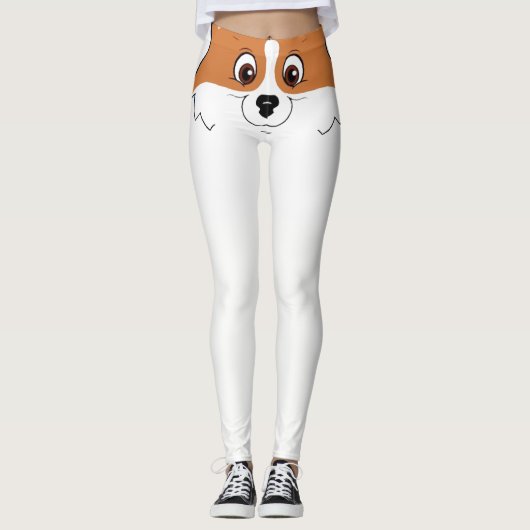 Smiling Corgi Leggings (Voorkant)