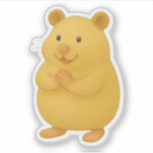 Smiling Cream Hamster Sticker (Devant)