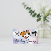 Smiling Cute Dog Logo | Grooming Tools | Boke Visitekaartje (Staand voorkant)