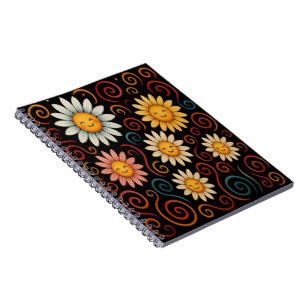 Smiling Daisies & Swirls Spiral Foto Notitieboek