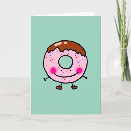 Smiling Donut Greeting Card Design Feestdagen Kaart (Voorkant)