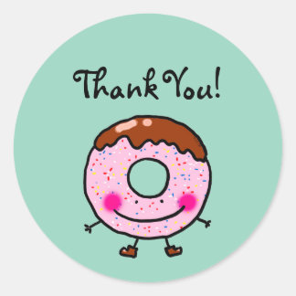 Smiling Donut Thank You Sticker