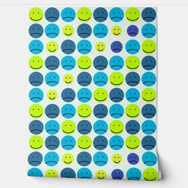 Smiling Face Geometricart  Behang (Afrollen)