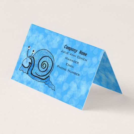 Smiling Fantasy Snail Abstract Blauw Patroon Shell Visitekaartjes (Voorkant)