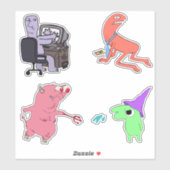 Smiling Friends Characters Adult Swim Sticker Pack (Feuille)