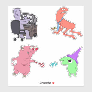 Smiling Friends Characters Adult Swim Sticker Pack