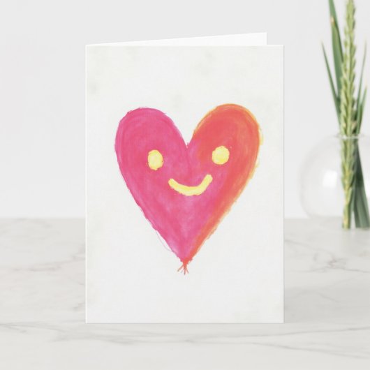 Smiling Heart Love Card Kaart (Voorkant)