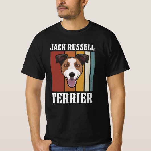 Smiling Jack Russell Terrier Retro T-shirt (Voorkant)